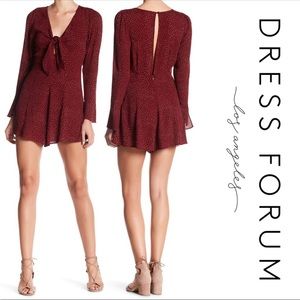 NWT Burgundy front tie long-sleeve Romper